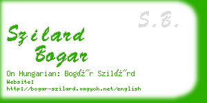 szilard bogar business card